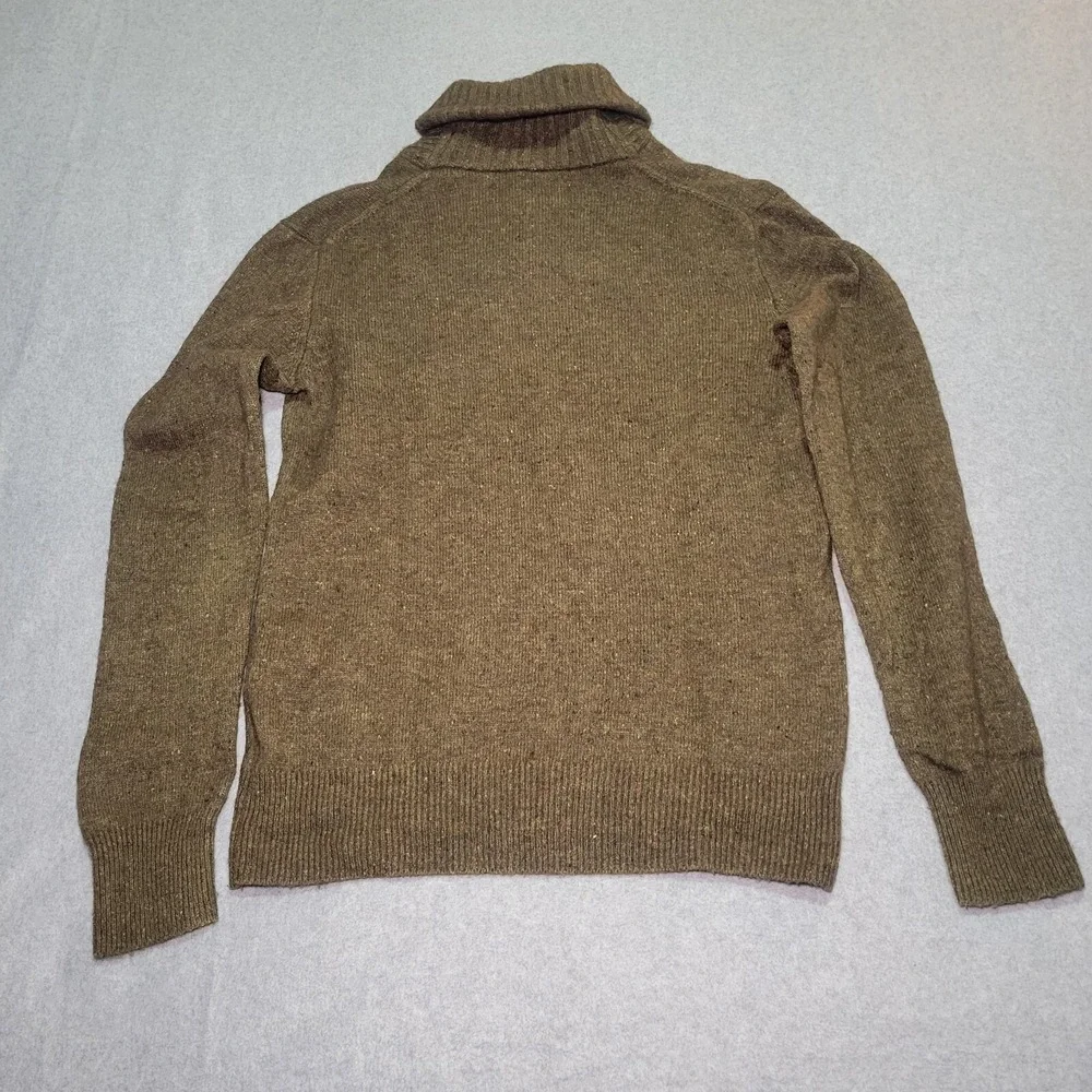 J.Crew Mens Merino Wool Blend Donegal Shawl Collar Sweater‎ Olive Green Small